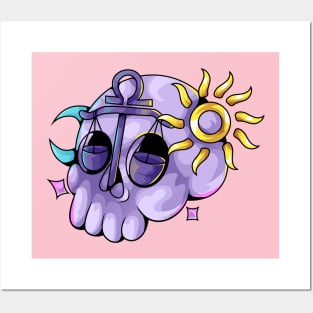 Libra Skull zodiac sign Posters and Art